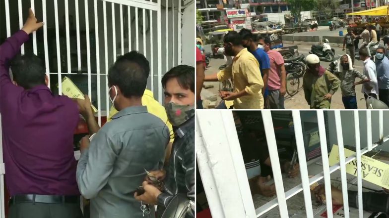 UP: नोएडा में शराब की दुकान खोलने के निर्देश, सोशल डिस्टेंसिंग के नियमों को तोड़ सेक्टर 5 में लोगों की उमड़ी दिखी भीड़- देखें तस्वीर