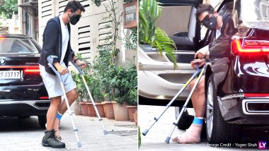 Arjun Rampal के पैर में लगी चोट, छड़ी के सहारे पहुंचे घर (Photos)