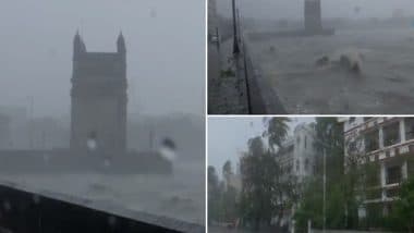 Cyclone Tauktae: चक्रवात 'तौकते' के कारण गेटवे ऑफ़ इंडिया पर भारी बारिश और तेज हवाएं, देखें वीडियो