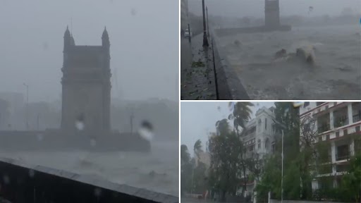 Cyclone Tauktae: चक्रवात 'तौकते' के कारण गेटवे ऑफ़ इंडिया पर भारी बारिश और तेज हवाएं, देखें वीडियो