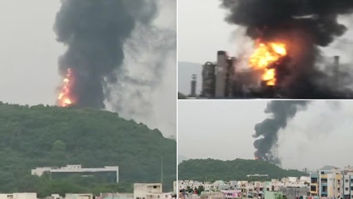 Andhra Pradesh: विशाखापत्तनम के HPCL प्लांट में लगी भीषण आग, दमकल की 5 गाड़ियां मौके पर मौजूद