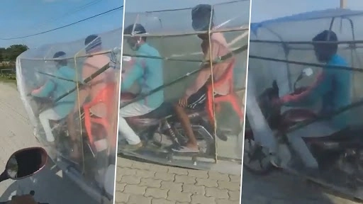 कोरोना से बचने के लिए शख्स ने बाइक के साथ किया कुछ ऐसा जुगाड़, वीडियो देख कहेंगे क्या बात!