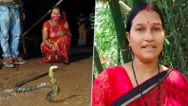 Odisha: मयूरभंज इलाके में घुसे किंग कोबरा को एक महिला ने बचाया, करीब 10 फीट लंबा King Cobra