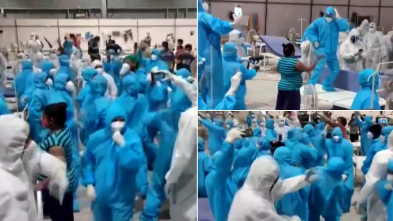 Mumbai: गोरेगांव के नेस्को कोविड-19 सेंटर में Zingaat गाने पर जमकर झूमे हेल्थकेयर प्रोफेशनल्स, देखें VIDEO