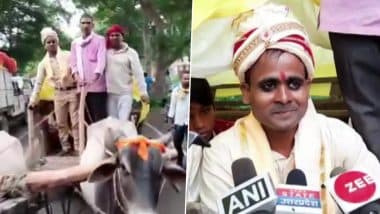 Uttar Pradesh: देवरिया में दूल्हें ने बैलगाड़ी पर सवार होकर निकाली बारात, कहा- गाड़ियों की वजह से यह परंपरा हो रही है ख़त्म