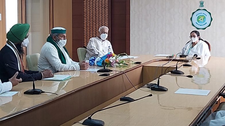 किसान नेता राकेश टिकैत ने कृषि और स्थानीय किसानों से जुड़े मुद्दों को लेकर सीएम ममता बनर्जी से मुलाकात की
