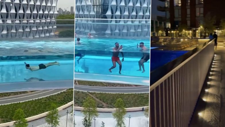Sky Pool Viral Video: जमीन से 115 फीट की ऊंचाई पर हवा में बना है यह स्काई पूल, जानें कहां मौजूद है दुनिया का यह अनोखा स्वीमिंग पूल