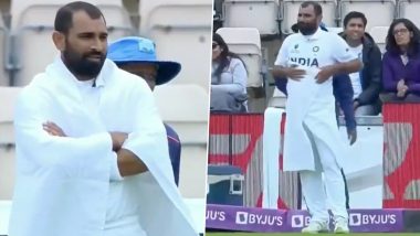 ICC WTC Final Day 5: मैदान में तौलिया लपेटे नजर आए Mohammed Shami, जानें वजह