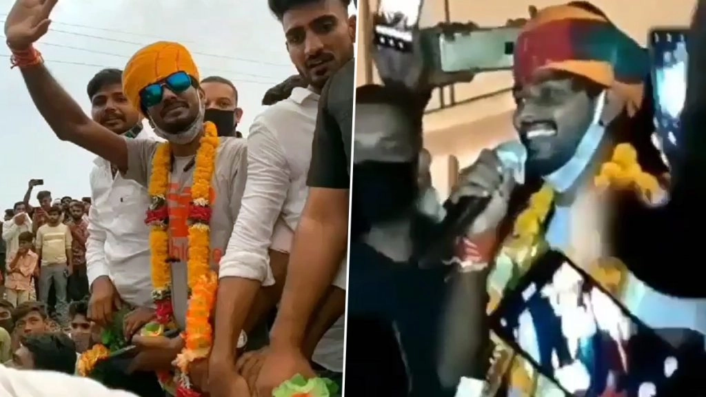 सवाई भट्ट का घर पर हुआ जोरदार स्वागत 