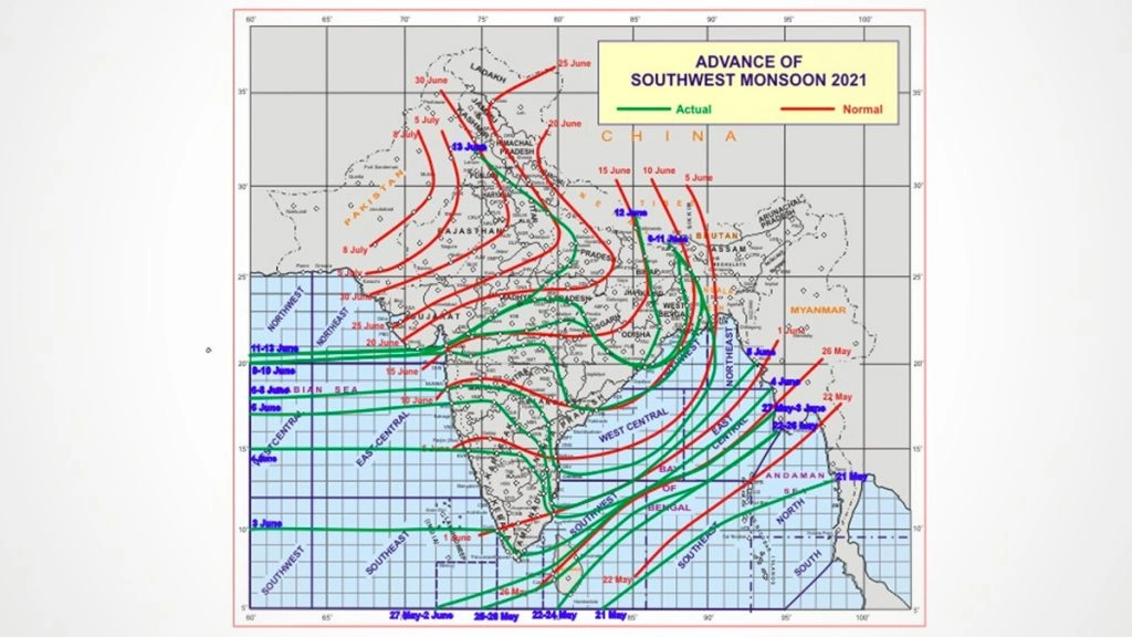मौसम विभाग ने बताया देश के किन-किन हिस्सों में अब तक पहुंच चुका हैं मानसून