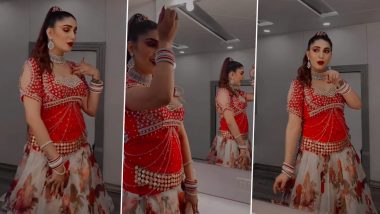 Sapna Choudhary ने Rekha के सॉन्ग पर दिखाई अपनी दिलकश अदा, लाल घागरा चोली पहनकर शेयर किया हसीन Video