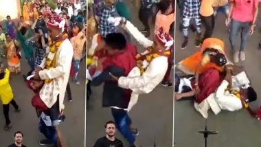 Viral Video: दोस्त के कंधे पर बैठकर बारात में खुशी से नाच रहा था दूल्हा, उसके बाद हुआ कुछ ऐसा..देखें वायरल वीडियो