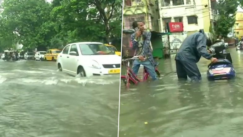 कोलकाता के लोग जलभराव वाली सड़कों पर जाते हैं मछली पकड़ने!