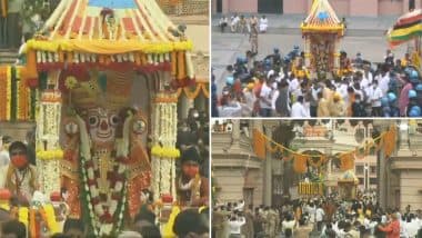 Jagannath Rath Yatra: अहमदाबाद के जगन्नाथ मंदिर से रथ यात्रा निकाली जा रही है (देखें वीडियो)