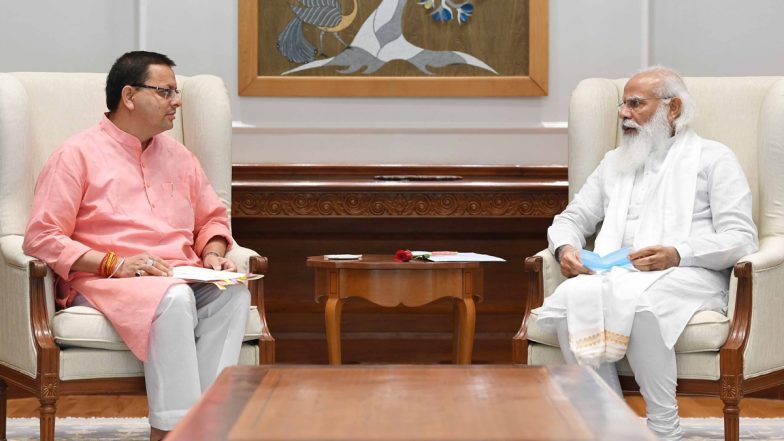 Uttarakhand: सीएम बनने के बाद पहली बार दिल्ली पहुंचे पुष्कर सिंह धामी, पीएम नरेंद्र मोदी से की मुलाकात