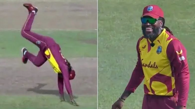 WI vs SA T20: पहली बॉल पर विकेट लेने के बाद Chris Gayle का अनोखा सेलिब्रेशन, सोशल मीडिया पर वीडियो हुआ वायरल (Video)