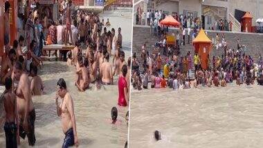 Uttarakhand: कोरोना प्रतिबंधों में छूट मिलने के बाद बड़ी संख्या में लोग पहुंचे हर की पौड़ी घाट, देखें तस्वीर
