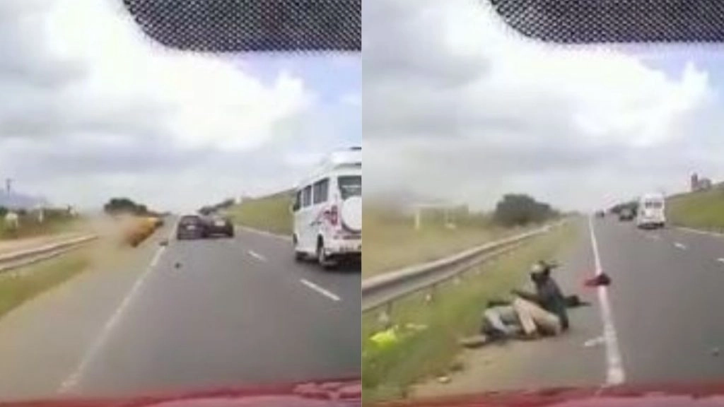 तेज रफ्तार का कहर! कार ने बाइक को मारी जोरदार टक्कर, इस पर सवार लोगों का हुआ ये हाल... देखें वायरल वीडियो