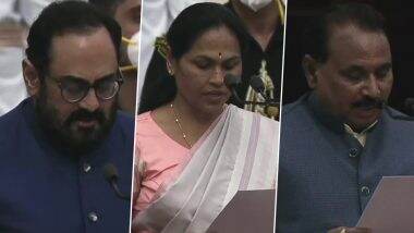 Cabinet Expansion 2021: राजीव चंद्रशेखर, शोभा करंदलाजे और भानु प्रताप सिंह वर्मा ने मंत्री पद की शपथ ली