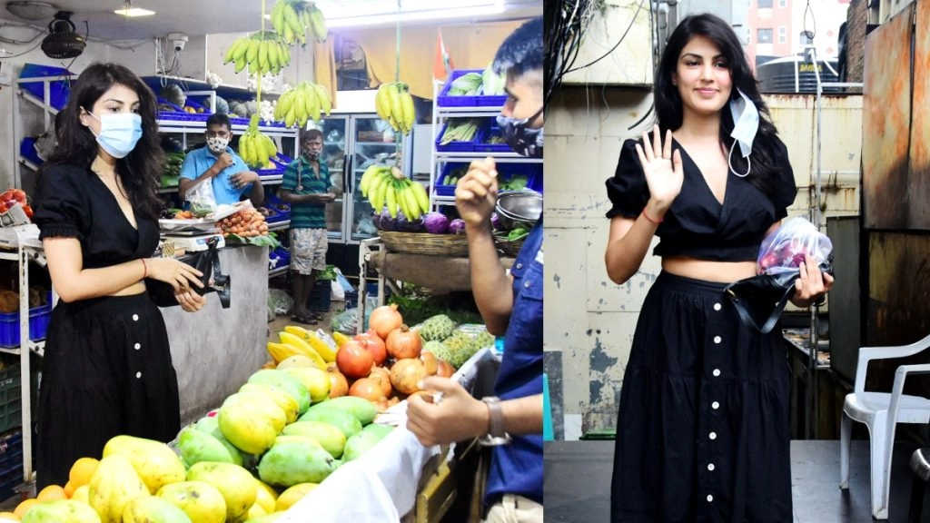 रिया चक्रवर्ती पहुंची सब्जी मंडी मार्किट 