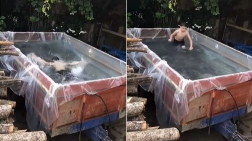 बच्चे के लिए पिता ने बनाया ट्रैक्टर ट्रॉली को बना दिया स्विमिंग पूल, इस जुगाड़ को देख आप भी हो जाएंगे शख्स के कायल