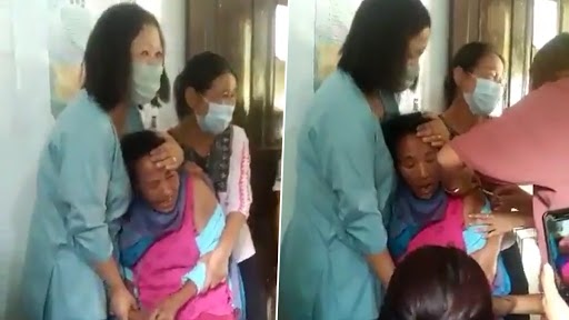 Viral Video: कोविड वैक्सीन लेने गई महिला ने चिल्ला चिल्लाकर सेंटर उठाया सिर पर, टीका लगाने के लिए करना पड़ा कुछ ऐसा...देखें वीडियो