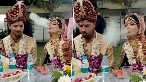  मेहमानों के सामने सिगरेट पीती हुई दुल्हन का क्लिप वायरल, वीडियो देख छूट जाएगी हंसी