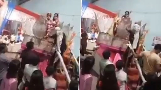 दुल्हन को वरमाला पहना रहा था दूल्हा, बैग्राउंड में बज रहा था जबरदस्त गाना, इतने में पीछे बरसा चप्पल 