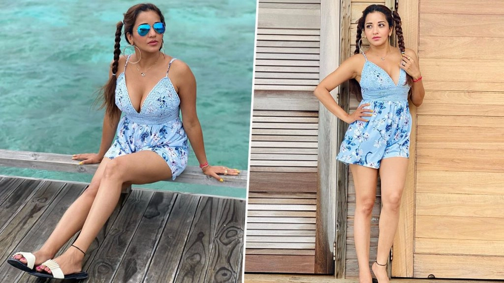 मोनालिसा ने शॉर्ट ड्रेस पहनकर दिखाया हॉट अवतार 