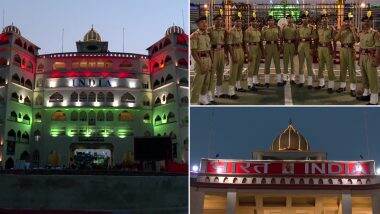 Independence Day 2021: स्वतंत्रता दिवस की पूर्व संध्या पर अमृतसर में अटारी बॉर्डर तिरंगे के प्रकाश से जगमगाया