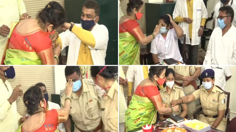 Raksha Bandhan 2021: मुंबई की मेयर किशोरी पेडनेकर ने रक्षाबंधन के अवसर पर कोविड फ्रंटलाइन वर्कर्स- डॉक्टर, नर्स और पुलिसकर्मियों को बांधी राखी- देखें तस्वीरें