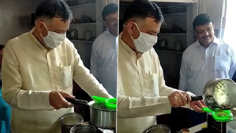 UP के कानपुर में दुकान पर चाय बनाते दिखे योगी सरकार के मंत्री सतीश महाना, देखें वायरल वीडियो