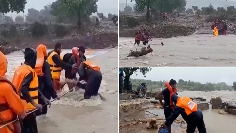 Madhya Pradesh: NDRF ने बाढ़ प्रभावित शिवपुरी से 40-50 निर्माण श्रमिकों को बचाया