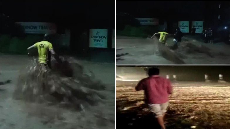 Uttarakhand: देहरादून में लगातार हो रही बारिश के बीच SDRF की एक टीम ने बचाव अभियान किया जारी