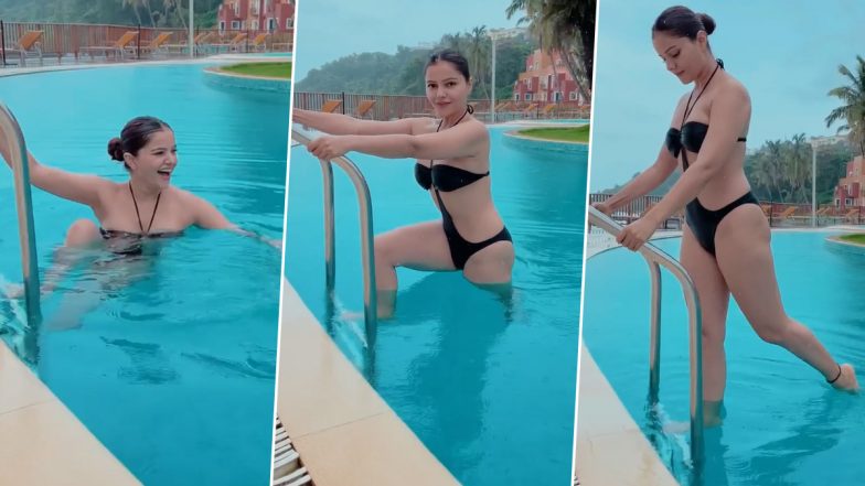 Rubina Dilaik Bikini Video: स्विमिंग पूल में नहाती रुबीना दिलैक ने ब्लैक बिकिनी पहनकर ढाया कहर