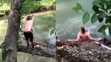 Viral Video: तालाब किनारे झूला झूलने की कोशिश कर रहा था शख्स, लेकिन उसके साथ हुआ कुछ ऐसा… जिसे देख आपको आ जाएगी हंसी