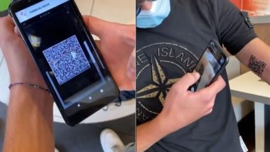 COVID Vaccination Tattoo: इटली के छात्र ने कोविड सर्टिफिकेट को साथ ले जाने का निकाला नायाब तरीका, अपने हाथ पर बनवाया बारकोड का टैटू