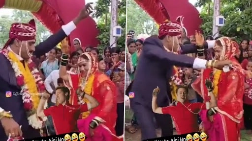 दूल्हा-दुल्हन का जबरदस्त डांस करते हुए क्लिप वायरल, वीडियो देख छूट जाएगी हंसी