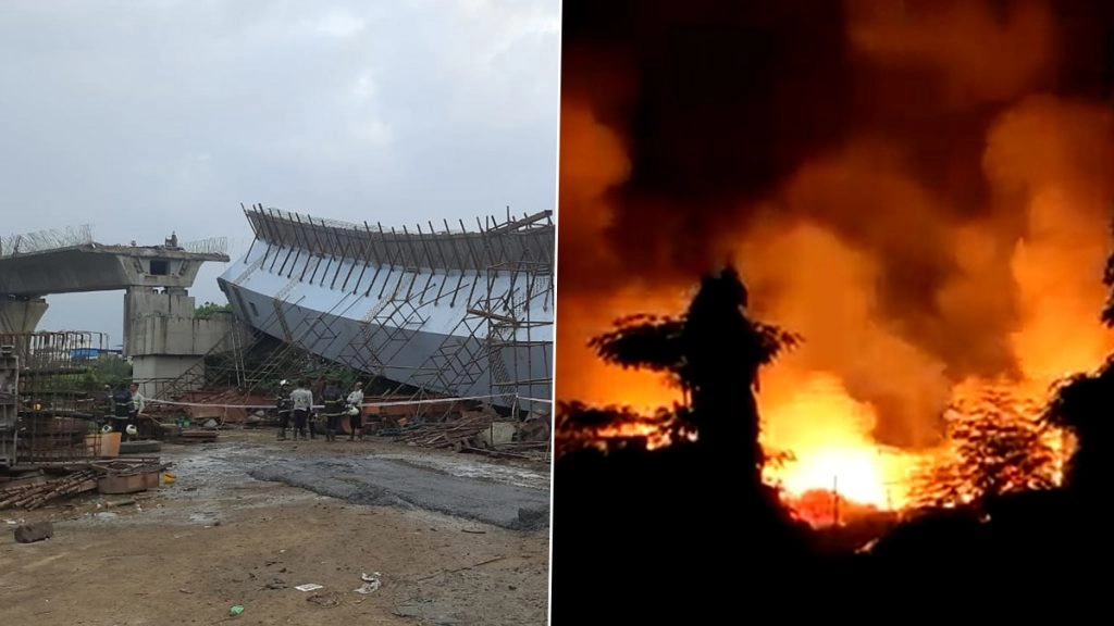 मुंबई: मानखुर्द में आग से तबाही, बीकेसी में फ्लाईओवर ढहा