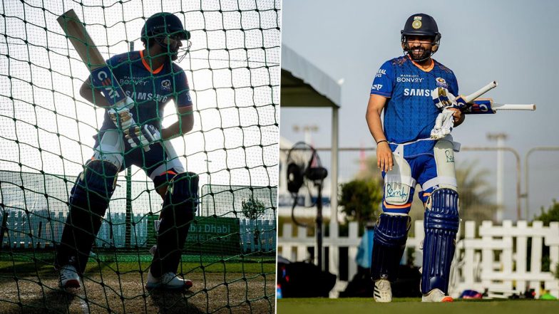 IPL 2021 के दूसरे चरण के लिए जमकर प्रैक्टिस कर रहे हैं 'हिटमैन' Rohit Sharma, देखें तस्वीरें