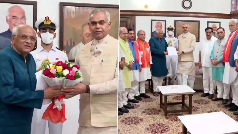Gujarat Politics: भूपेंद्र पटेल ने राज्यपाल आचार्य देवव्रत से की मुलाकात, देखें तस्वीर