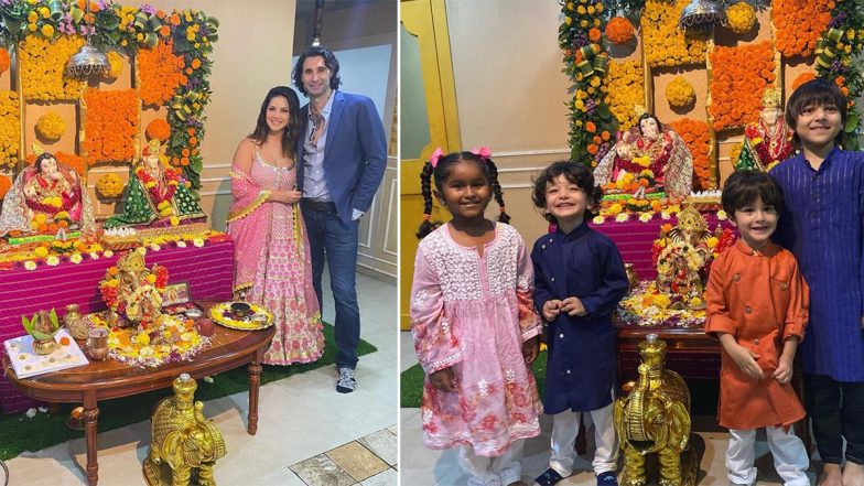 पूरे परिवार के साथ गणेश पूजन करती नजर आईं भारतीय अभिनेत्री Sunny Leone, देखें खुबसूरत तस्वीर