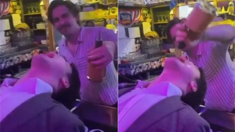 स्टाइल में शराब पीने के चक्कर में हुआ शख्स का बुरा हाल, Viral Video में देखें कैसे पल भर में निकल गई सारी हेकड़ी