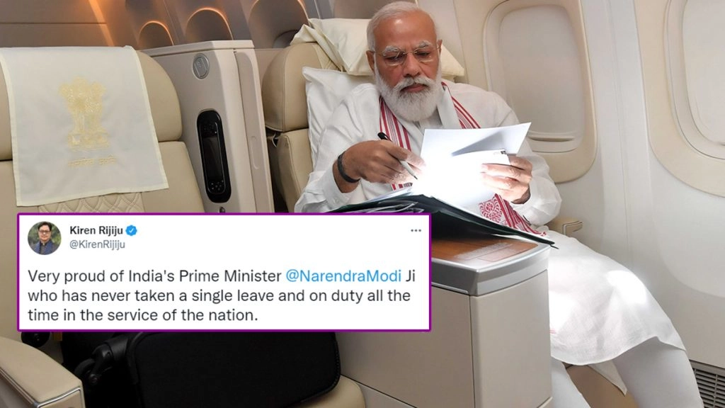 प्रधानमंत्री मोदी ने अमेरिका जाने के रास्ते से अपने विमान के भीतर की तस्वीर साझा की