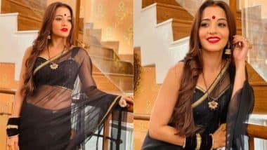 Monalisa Saree Photos: ब्लैक साड़ी में मोनालिसा ने बरपाया कहर, भोजपुरी एक्ट्रेस की अदा पर फिदा हुए फैंस