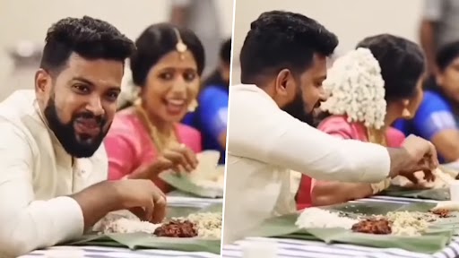 Viral Video: शादी में खाने के दौरान दूल्हा दुल्हन ने एक दूसरे की प्लेट से चुराखर खाया खाना, इंटरनेट पर वायरल हुआ क्यूट मोमेंट