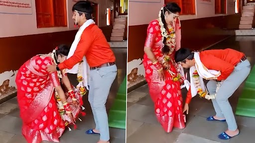 Viral Video: शादी के बाद दूल्हा-दुल्हन ने छूए एक-दूसरे के पैर, इमोशनल वीडियो हुआ वायरल