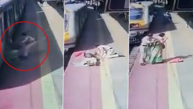 Mumbai: सैंडहर्स्ट रोड रेल्वे स्टेशन पर चलती ट्रेन से चढ़ने के दौरान गिरी महिला, RPF के कर्मचारी ने मसीहा बनकर बचाई जान (देखें वीडियो)