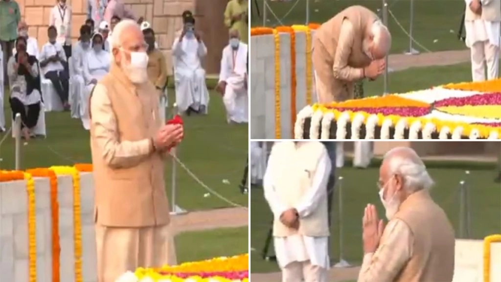 प्रधानमंत्री मोदी ने विजय घाट जाकर लाल बहादुर शास्त्री को उनकी जयंती पर श्रद्धांजलि दी