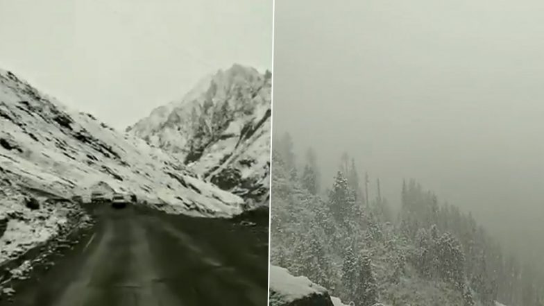 Jammu-Kashmir: सीजन की पहली बर्फबारी, जोजिला दर्रा और साधना टॉप पर हिमपात- Video